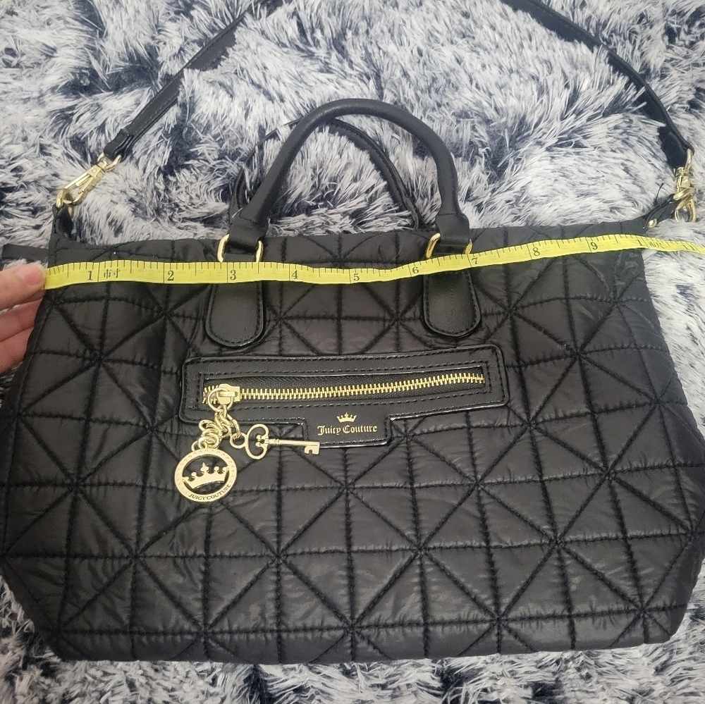 Juicy Couture Black Quilted Satchel / Crossbody/ Handbag - Picture 7 of 8